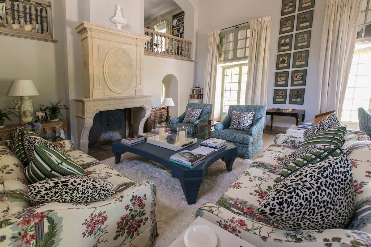cozy sofa and luxury living room of Le Preverger