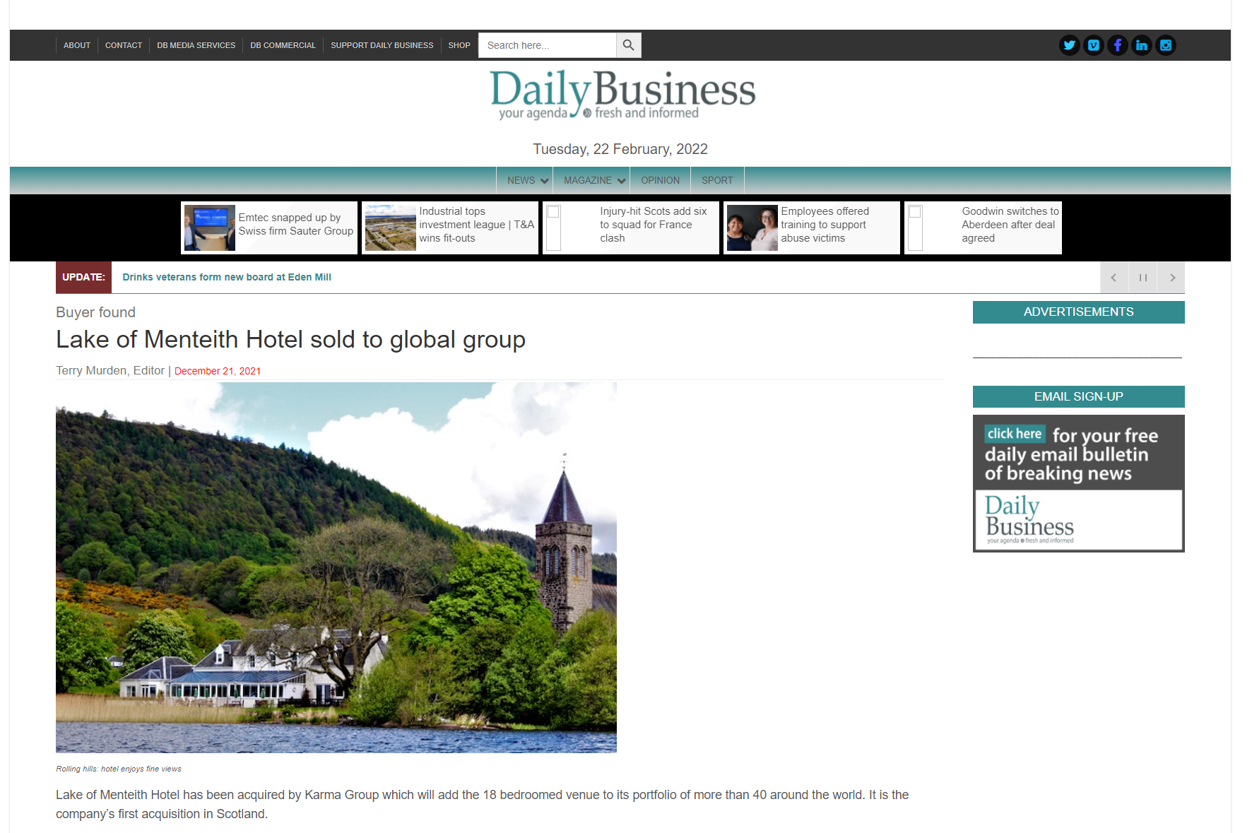 In the Press: Daily Business Group