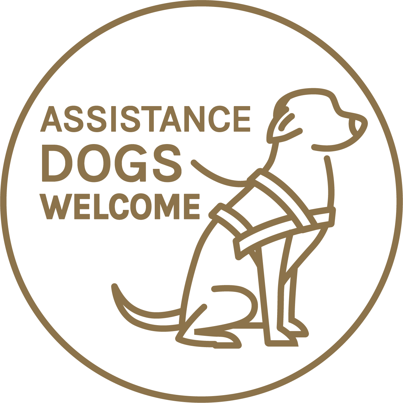 Assistance dogs are welcome