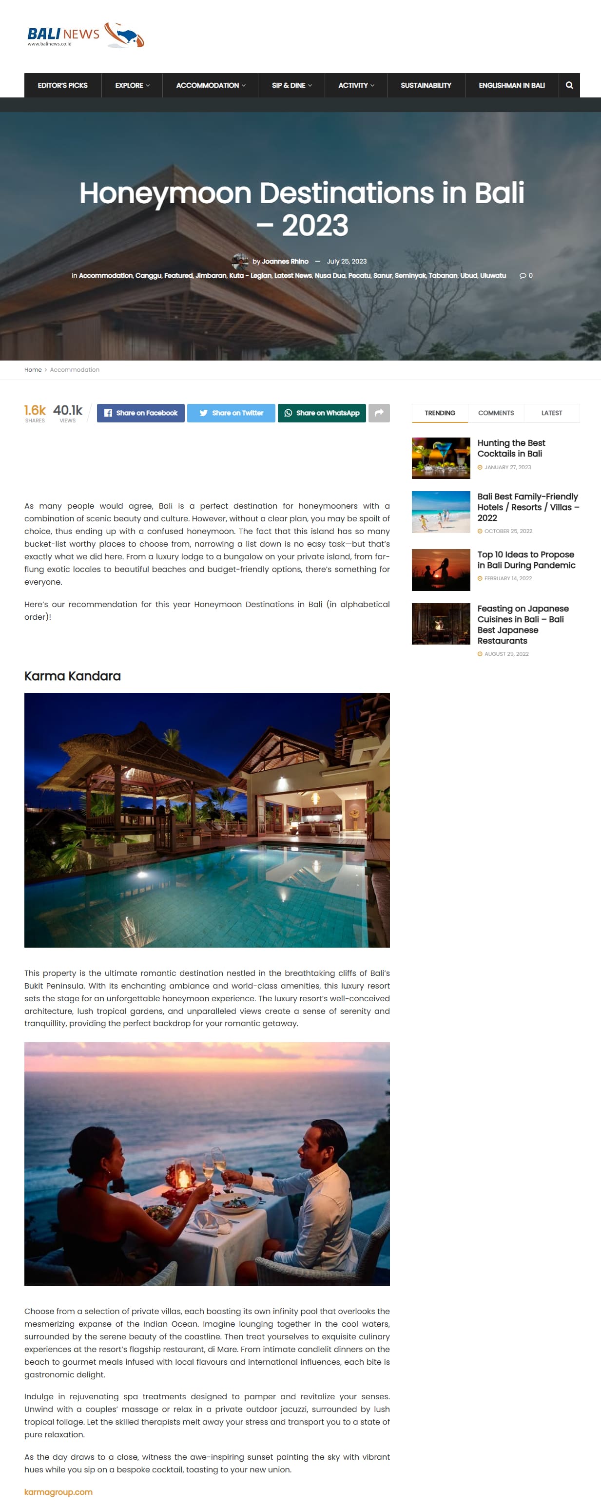 In the Press: Bali News