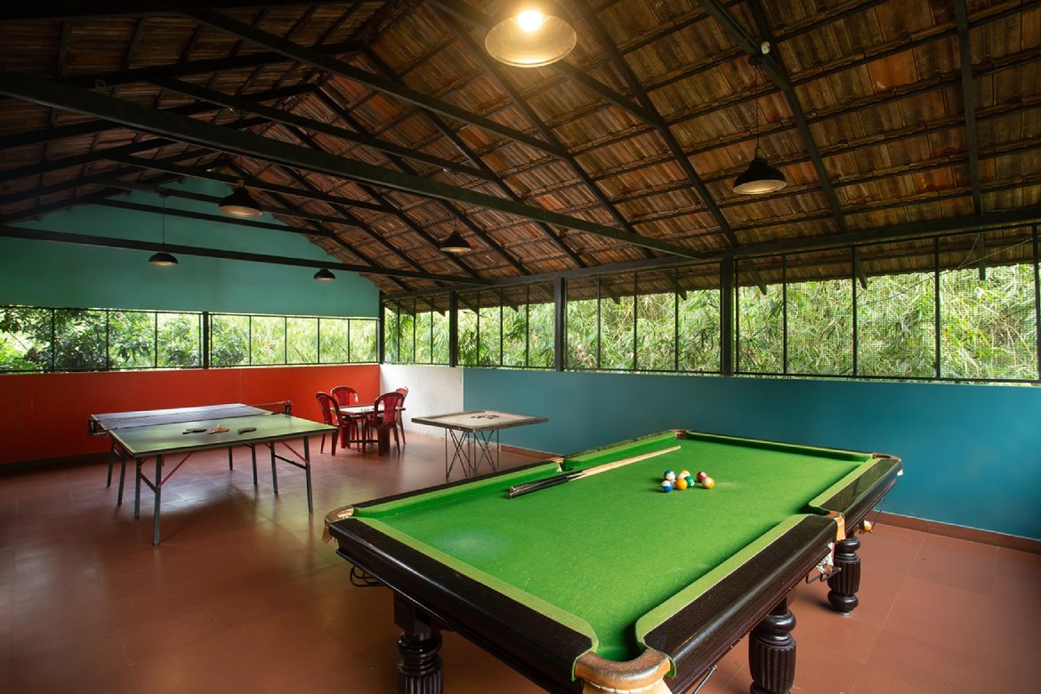 Karma Vythiri, Wayanad Activities Area (featuring Carrom, Pool Table, Table Tennis Table)
