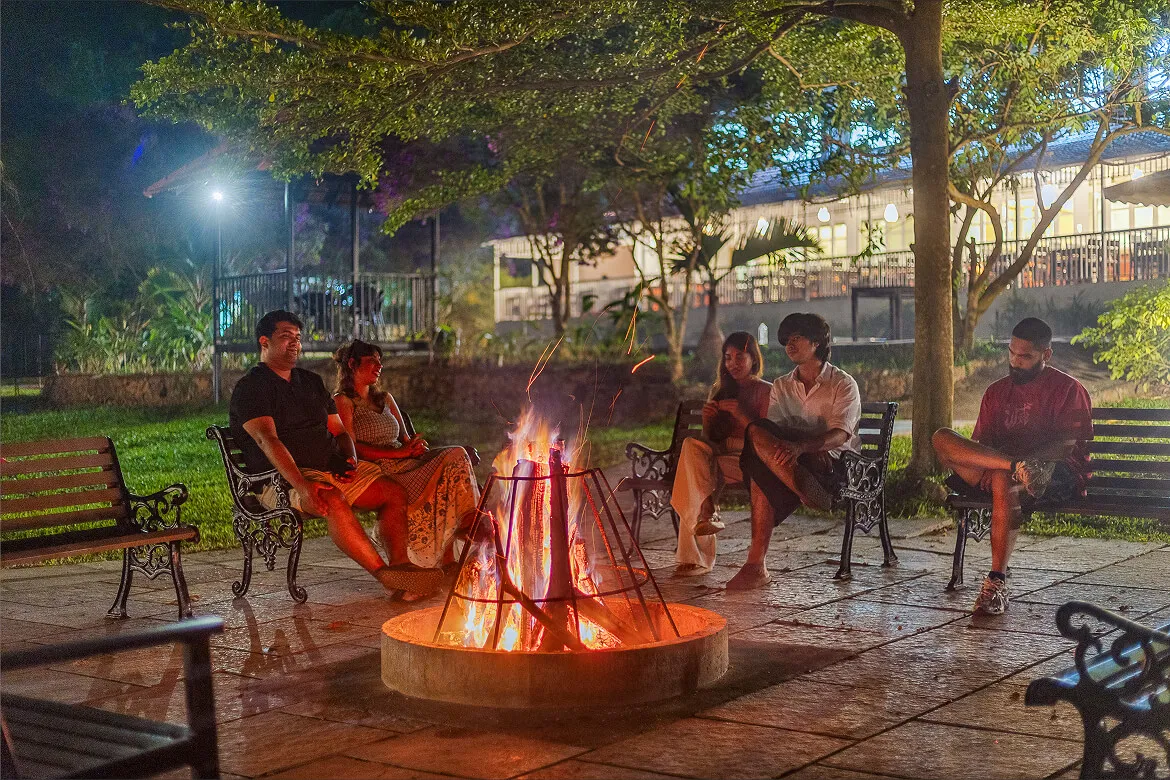 Karma Vythiri Outdoor BBQ Shack and Lotus Pond 