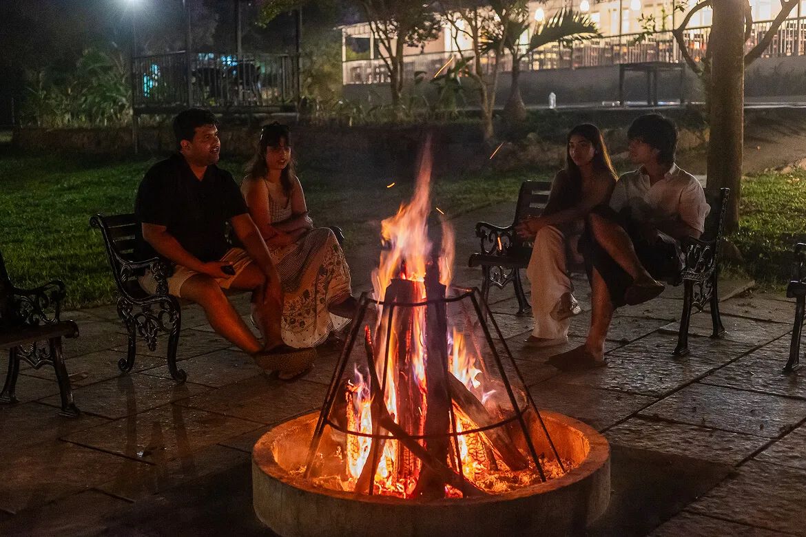Karma Vythiri Outdoor BBQ Shack and Lotus Pond 