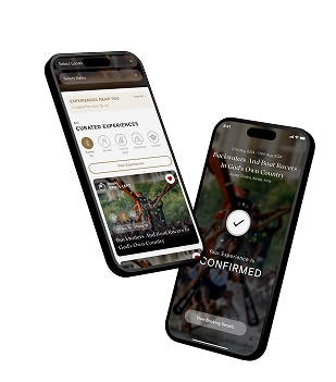 Karma Subito app showing curated travel experiences and booking confirmation on mobile